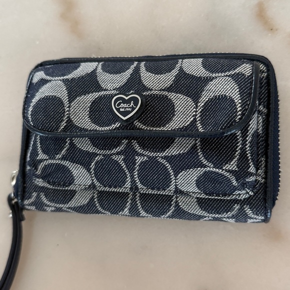 Coach Denim Dark Blue Signature Wallet Wristlet 1941 Vintage NWOT Read* - Picture 5 of 13